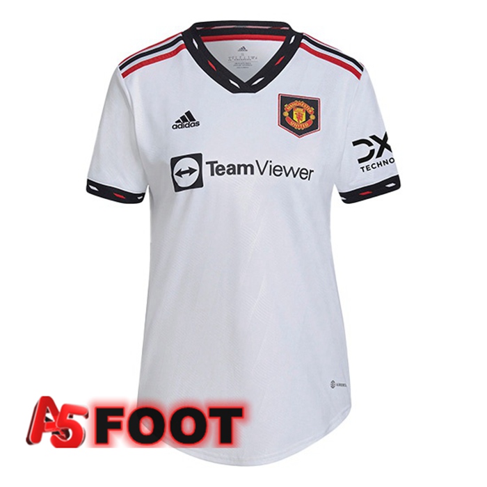 Maillot de Foot Manchester United Femme Exterieur Blanc 2022/2023