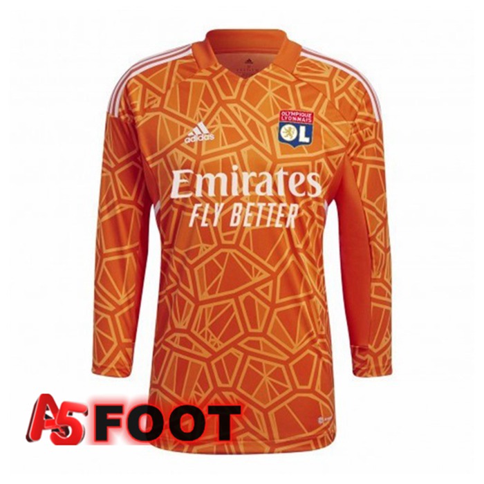 Maillot de Foot Lyon OL Gardien de but Manche Longue Orange 2022/2023