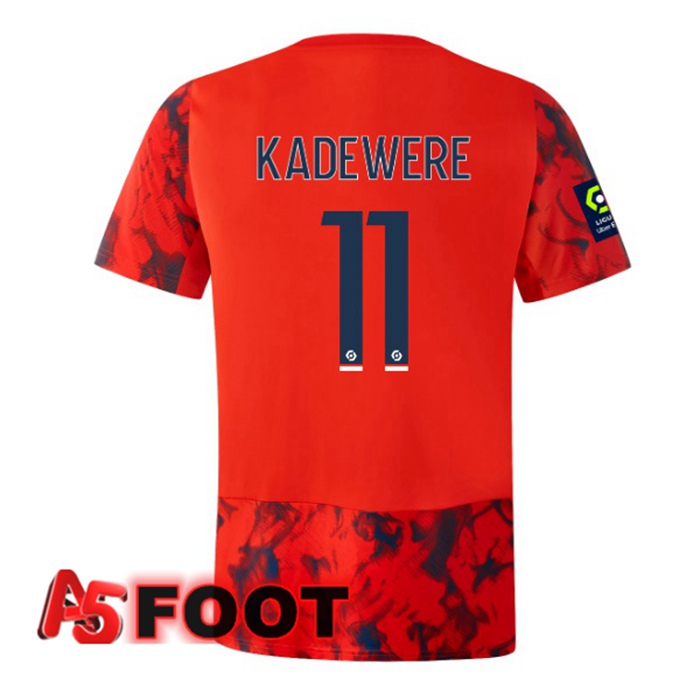 Maillot de Foot Lyon OL (KADEWERE 11) Exterieur Rouge 2022/2023