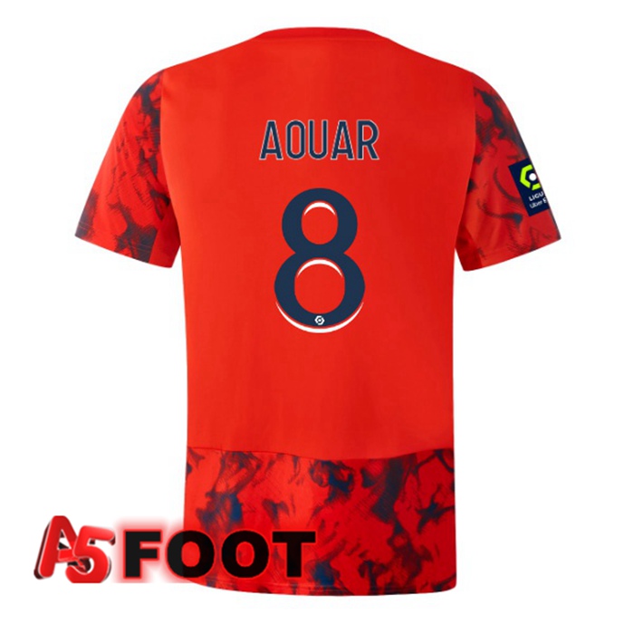Maillot de Foot Lyon OL (AOUAR 8) Exterieur Rouge 2022/2023