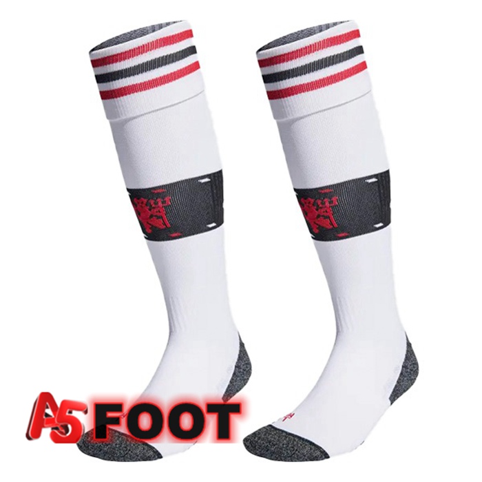 Chaussettes De Foot Manchester United Exterieur Blanc 2022/2023