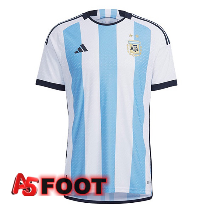 Maillot Argentine Domicile Bleu Blanc Coupe du monde 2022