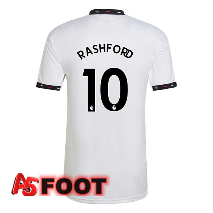 Maillot de Foot Manchester United (RASHFORD 10) Exterieur Blanc 2022/2023