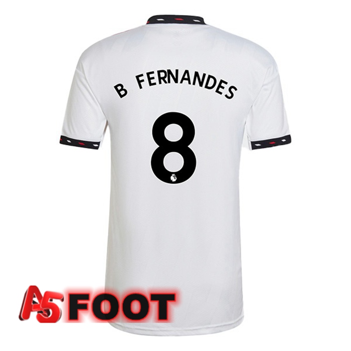 Maillot de Foot Manchester United (B. FERNANDES 8) Exterieur Blanc 2022/2023