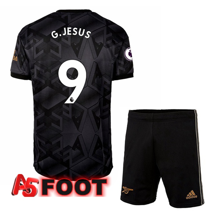 Maillot de Foot Arsenal (G.JESUS 9) Enfant Exterieur Noir 2022/2023