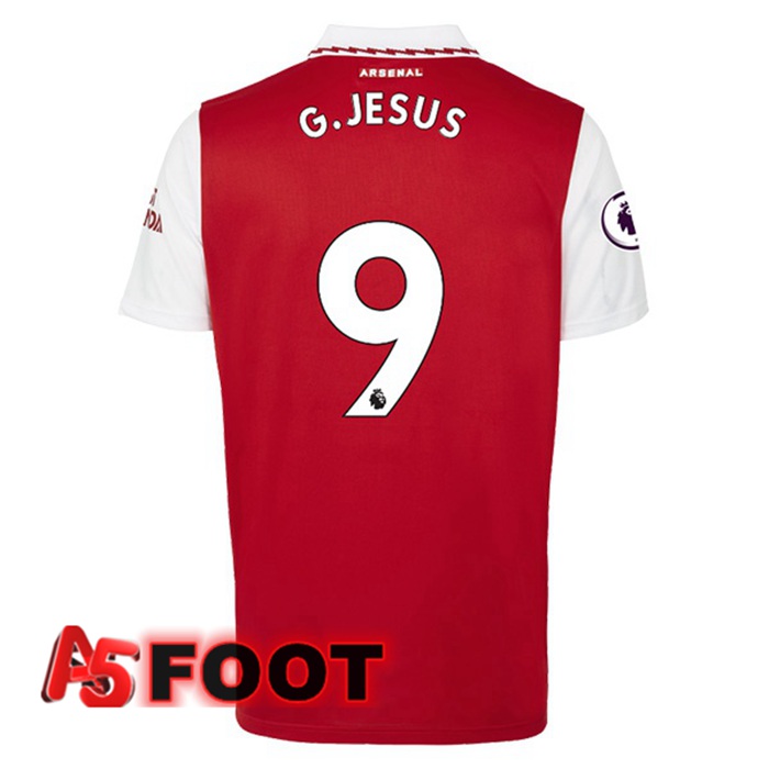 Maillot de Foot Arsenal (G.JESUS 9) Domicile Rouge Blanc 2022/2023