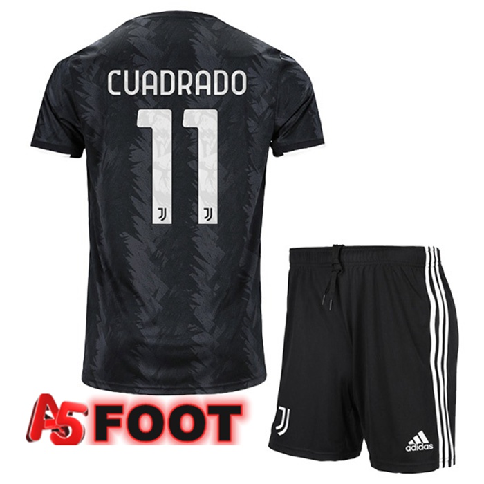 Maillot de Foot Juventus (CUADRADO 11) Enfant Exterieur Noir 2022/2023