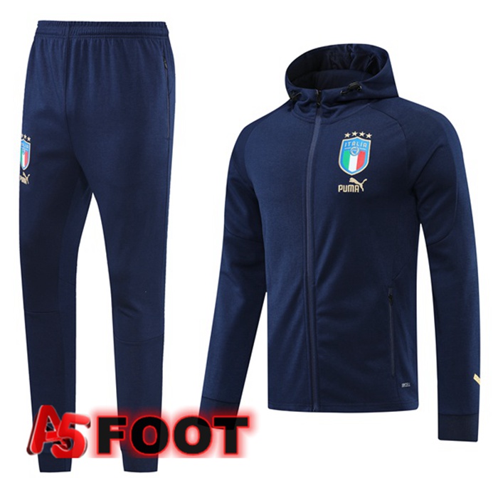 Ensemble Survetement Veste A Capuche Italia Bleu Royal 2022/2023