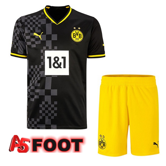 Maillot de Foot Dortmund BVB Enfant Exterieur Noir 2022/2023