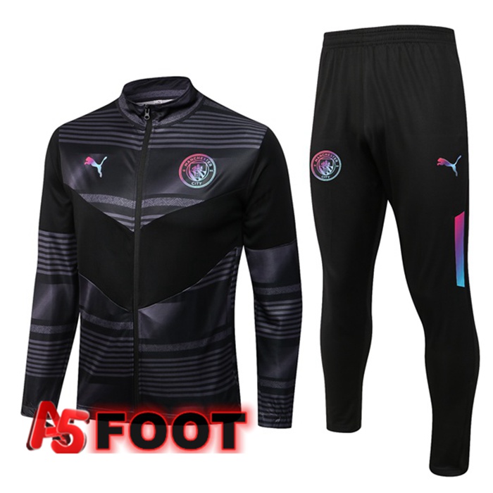 Ensemble Veste Survetement de Foot Manchester City Noir 2022/2023