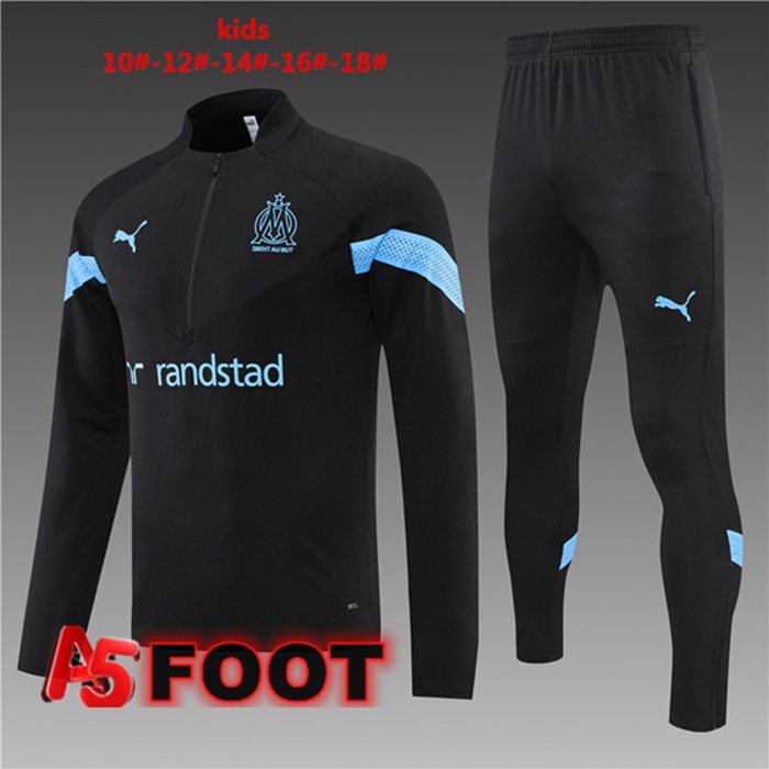 Ensemble Survetement de Foot Marseille OM Enfant Noir 2022/2023