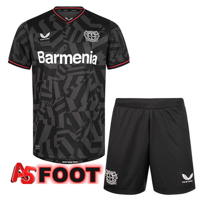Maillot de Foot Bayer 04 Leverkusen Enfant Exterieur Noir 2022/2023