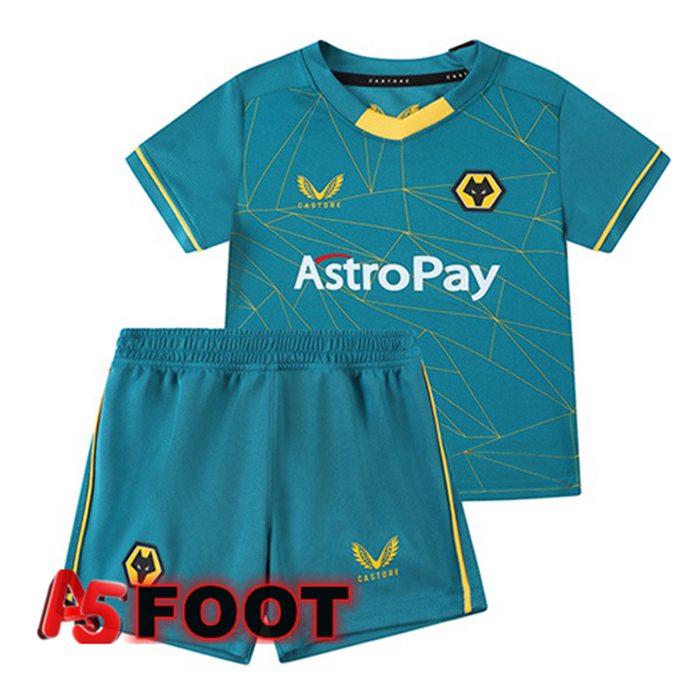 Maillot de Foot Wolves Enfant Exterieur Bleu 2022/2023