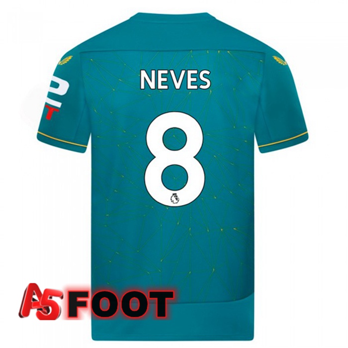 Maillot de Foot Wolves (NEVES 8) Exterieur Bleu 2022/2023