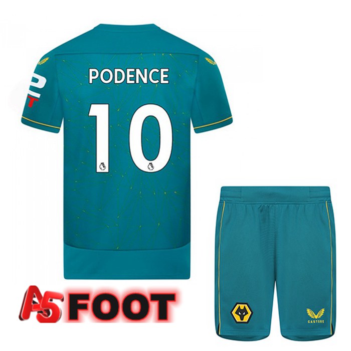 Maillot de Foot Wolves (PODENCE 10) Enfant Exterieur Bleu 2022/2023