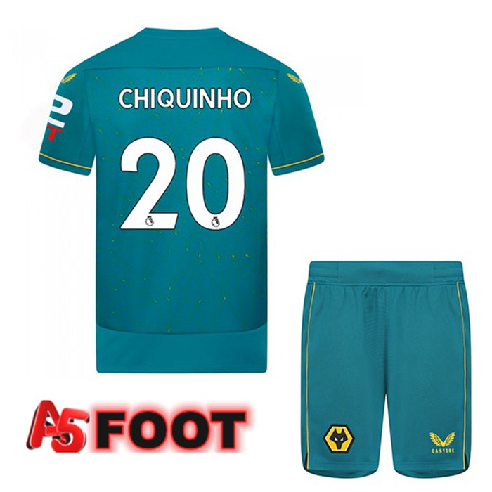 Maillot de Foot Wolves (CHIQUINHO 20) Enfant Exterieur Bleu 2022/2023