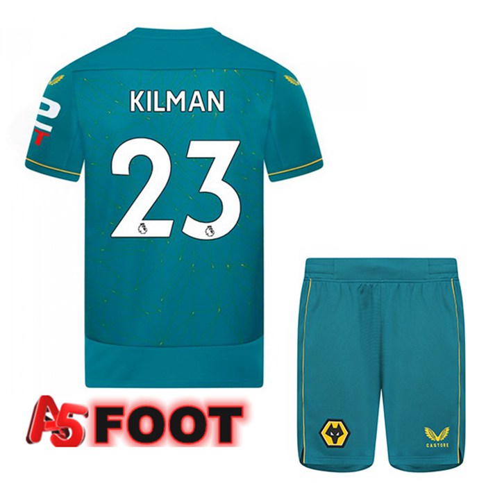 Maillot de Foot Wolves (KILMAN 23) Enfant Exterieur Bleu 2022/2023
