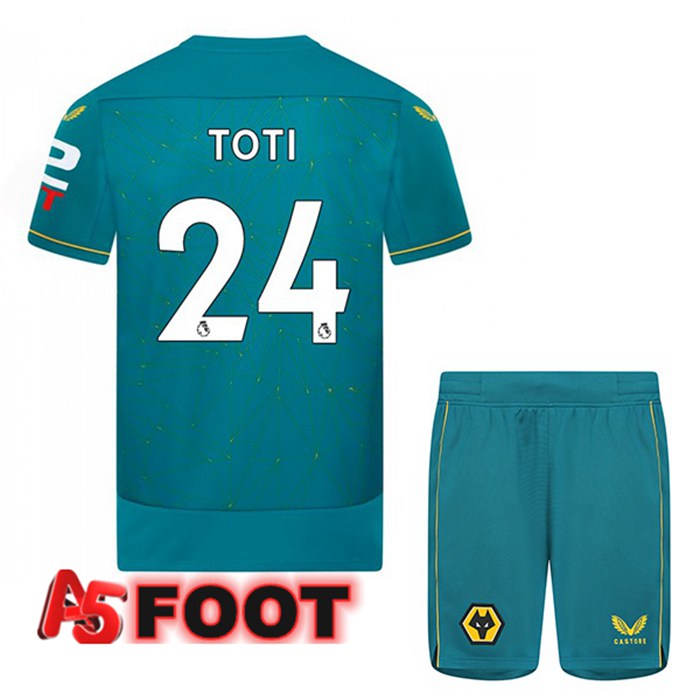 Maillot de Foot Wolves (TOTI 24) Enfant Exterieur Bleu 2022/2023
