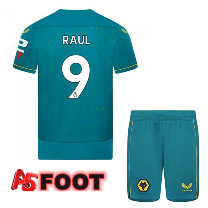 Maillot de Foot Wolves (RAUL 9) Enfant Exterieur Bleu 2022/2023