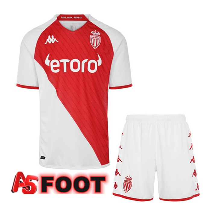 Maillot de Foot AS Monaco Enfant Domicile Rouge Blanc 2022/2023