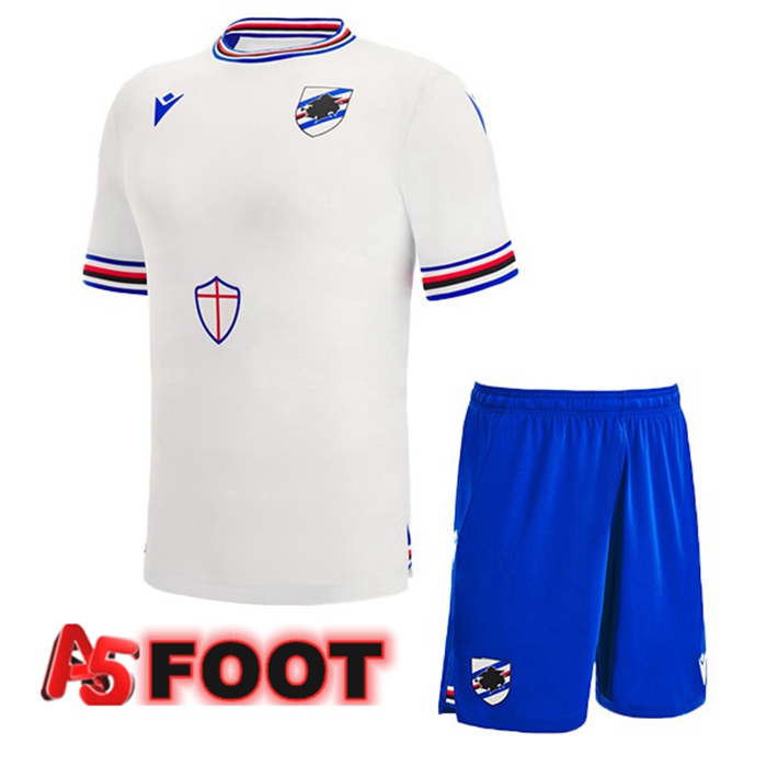 Maillot de Foot UC Sampdoria Enfant Exterieur Blanc 2022/2023