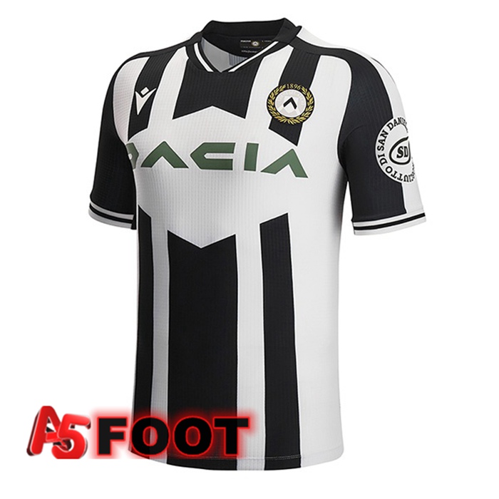 Maillot de Foot Udinese Calcio Domicile Noir Blanc 2022/2023