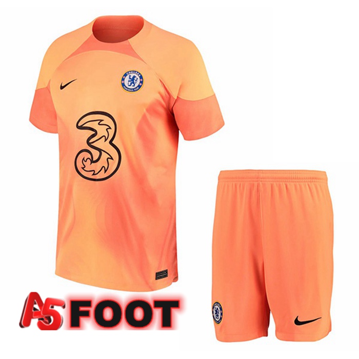 Maillot de Foot FC Chelsea Enfant Gardien de but Orange 2022/2023