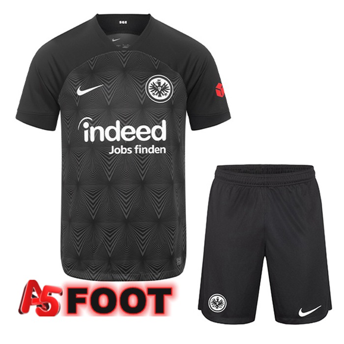 Maillot de Foot Eintracht Frankfurt Enfant Exterieur Noir 2022/2023