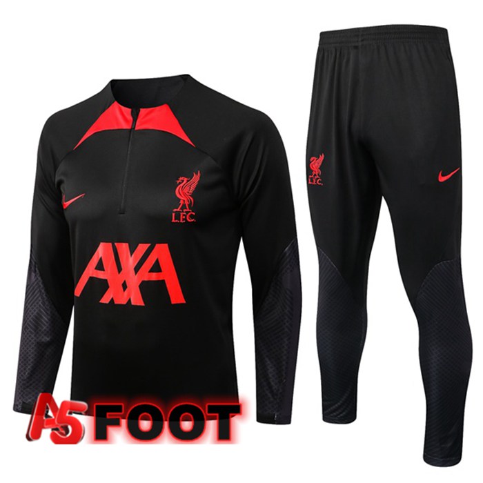 Ensemble Survetement de Foot FC Liverpool Noir 2022/2023