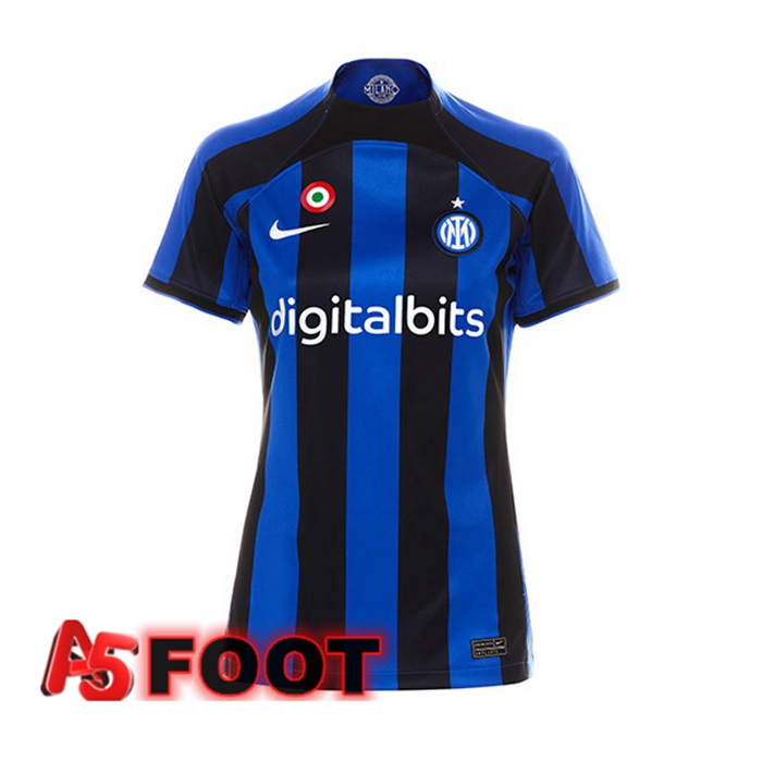 Maillot de Foot Inter Milan Femme Domicile Noir Bleu 2022/2023
