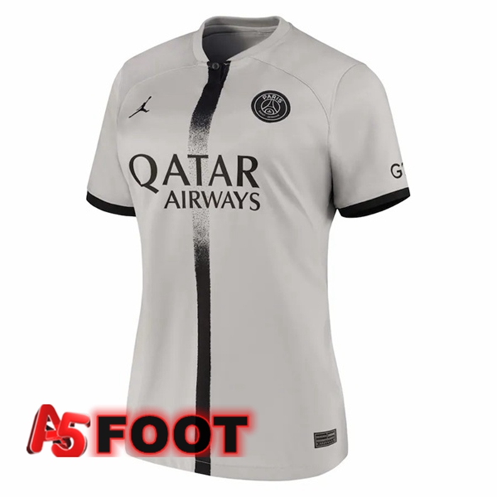 Maillot de Foot Paris PSG Femme Exterieur Gris 2022/2023