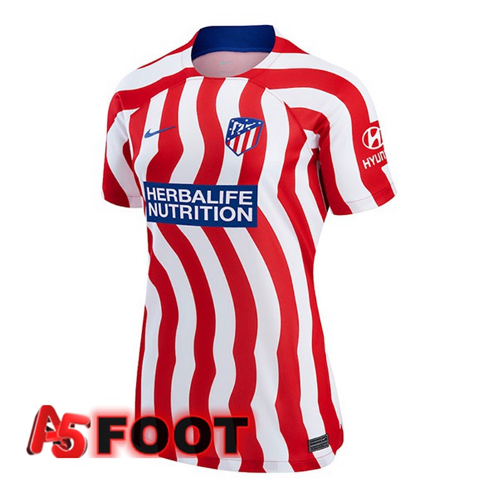 Maillot de Foot Atletico Madrid Femme Domicile Rouge 2022/2023