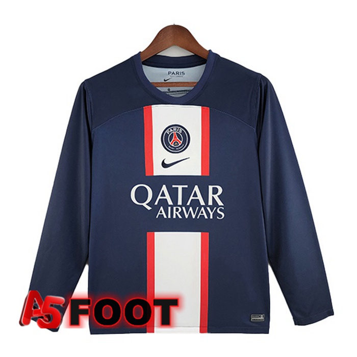 Maillot de Foot Paris PSG Domicile Manche Longue Bleu Royal 2022/2023