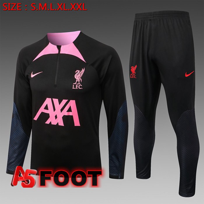 Ensemble Survetement de Foot FC Liverpool Enfant Noir 2022/2023