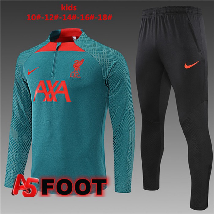 Ensemble Survetement de Foot FC Liverpool Enfant Vert 2022/2023