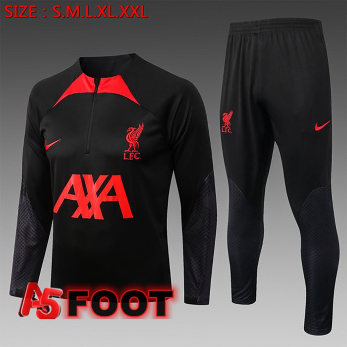 Ensemble Survetement de Foot FC Liverpool Enfant Noir 2022/2023