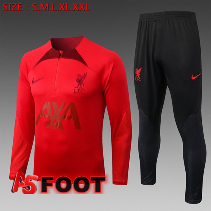 Ensemble Survetement de Foot FC Liverpool Enfant Rouge 2022/2023