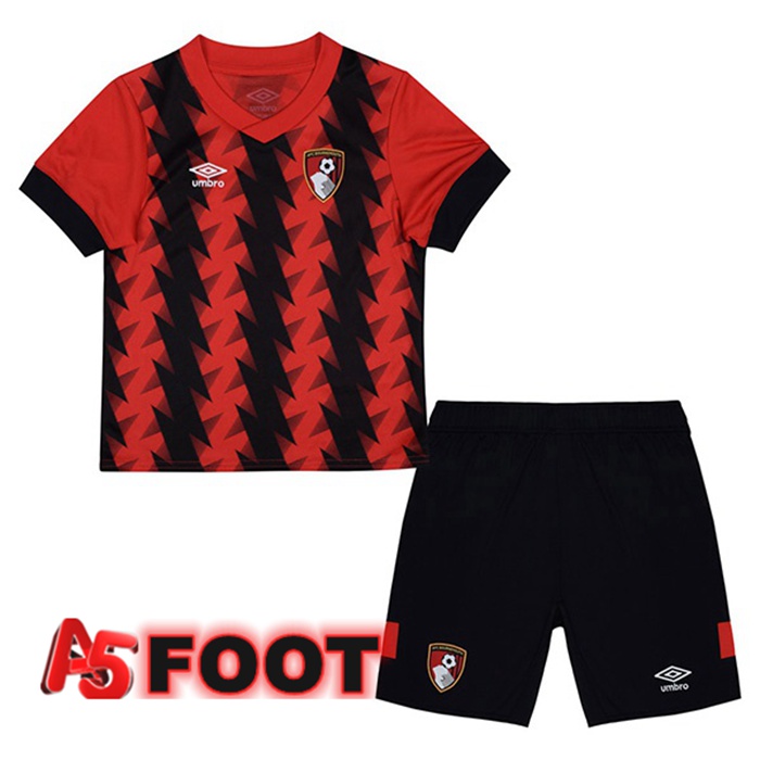 Maillot de Foot AFC Bournemouth Enfant Domicile Rouge Noir 2022/2023