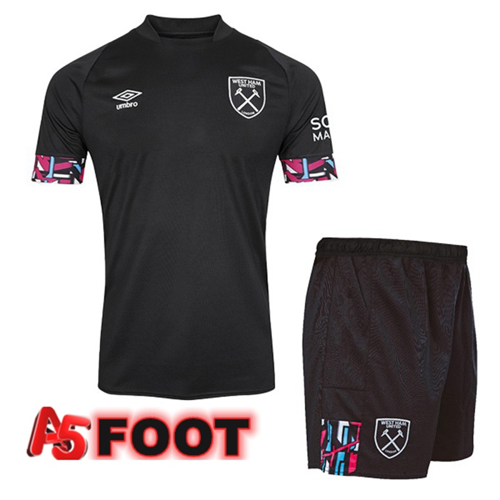 Maillot de Foot West Ham Enfant Exterieur Noir 2022/2023