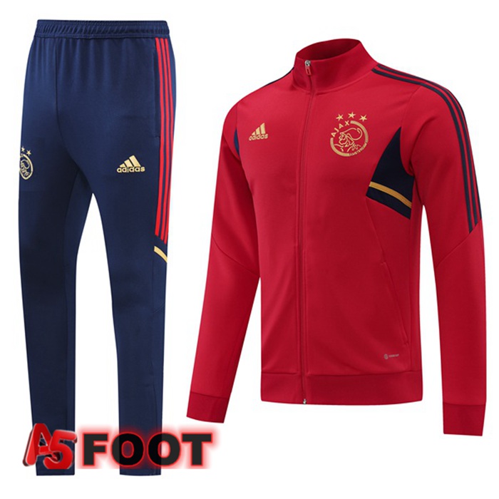 Ensemble Veste Survetement de Foot Afc Ajax Rouge 2022/2023