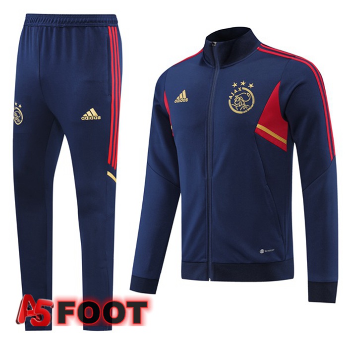 Ensemble Veste Survetement de Foot Afc Ajax Bleu 2022/2023