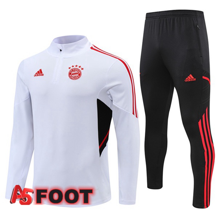 Ensemble Survetement de Foot Bayern Munich Blanc 2022/2023