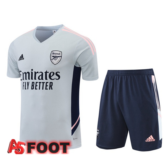 Ensemble Training T-Shirts Arsenal + Short Blanc 2022/2023