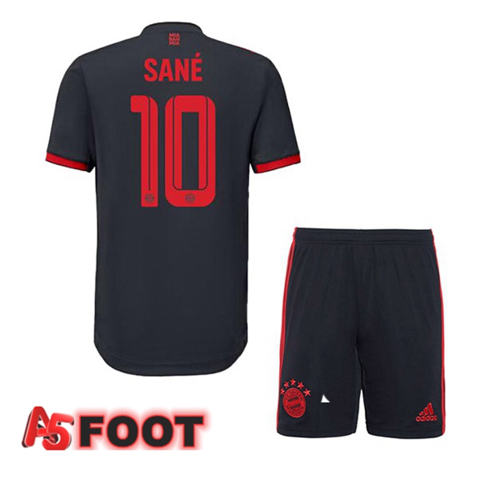 Maillot de Foot Bayern Munich (Sané 10) Enfant Third Noir 2022/2023