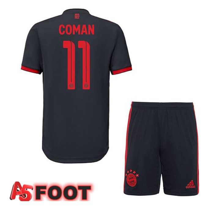 Maillot de Foot Bayern Munich (Coman 11) Enfant Third Noir 2022/2023