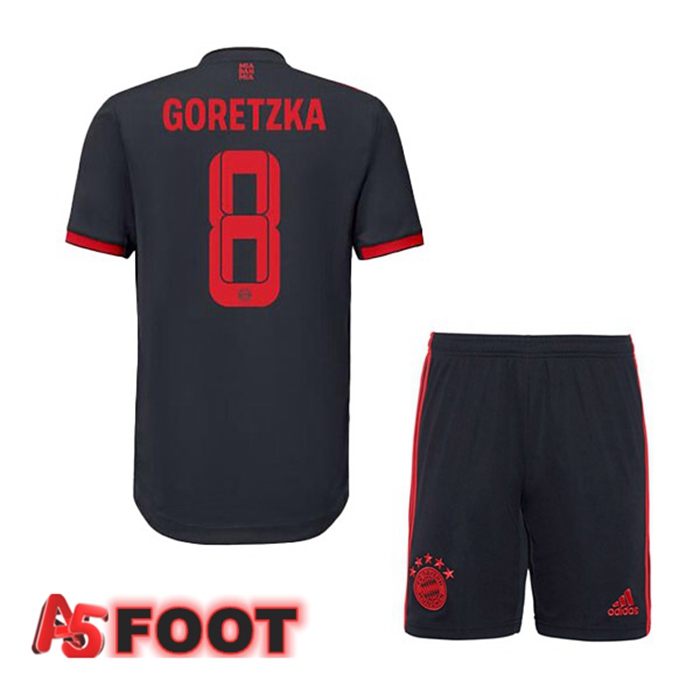 Maillot de Foot Bayern Munich (Goretzka 8) Enfant Third Noir 2022/2023