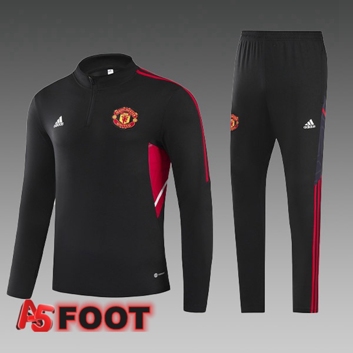 Ensemble Survetement de Foot Manchester United Enfant Noir 2022/2023