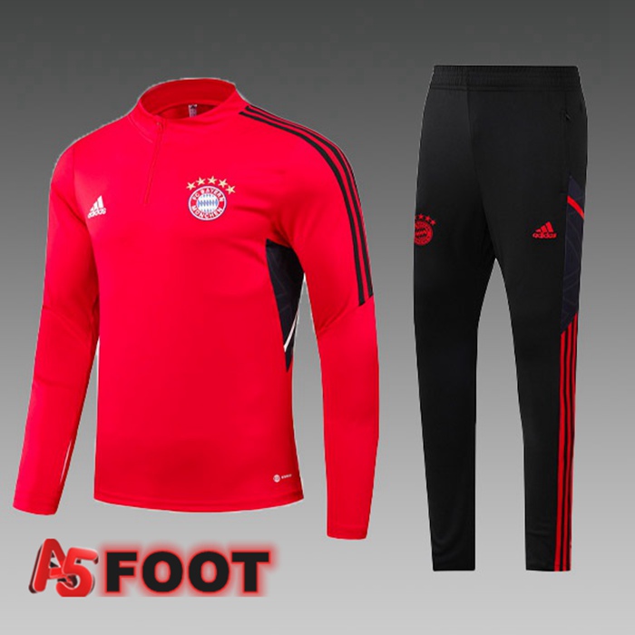 Ensemble Survetement de Foot Bayern Munich Enfant Rouge 2022/2023