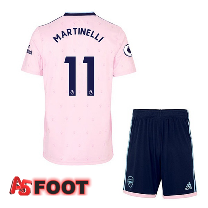 Maillot de Foot Arsenal (MARTINELLI 11) Enfant Exterieur Rose 2022/2023