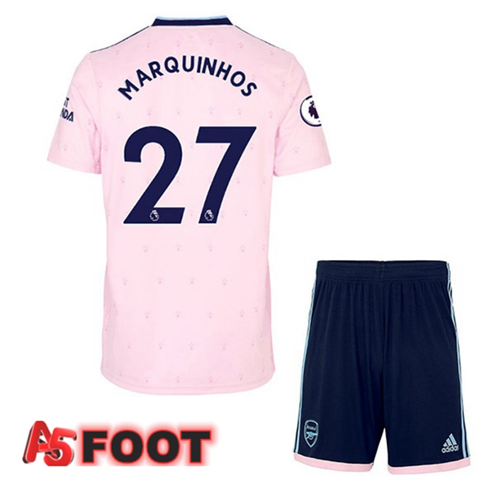 Maillot de Foot Arsenal (MARQUINHOS 27) Enfant Exterieur Rose 2022/2023